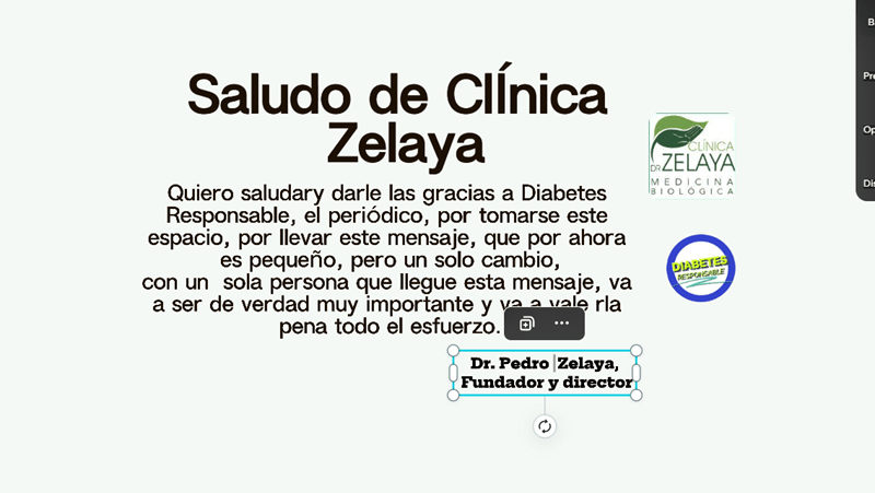 Saludo  del dr. pedro  zelaya a diabetes&nbsp;responsable
